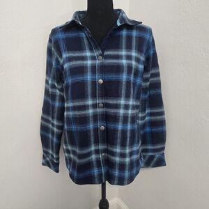 Orvis Fleece Lined Flannel Plaid Shirt Jacket Medium